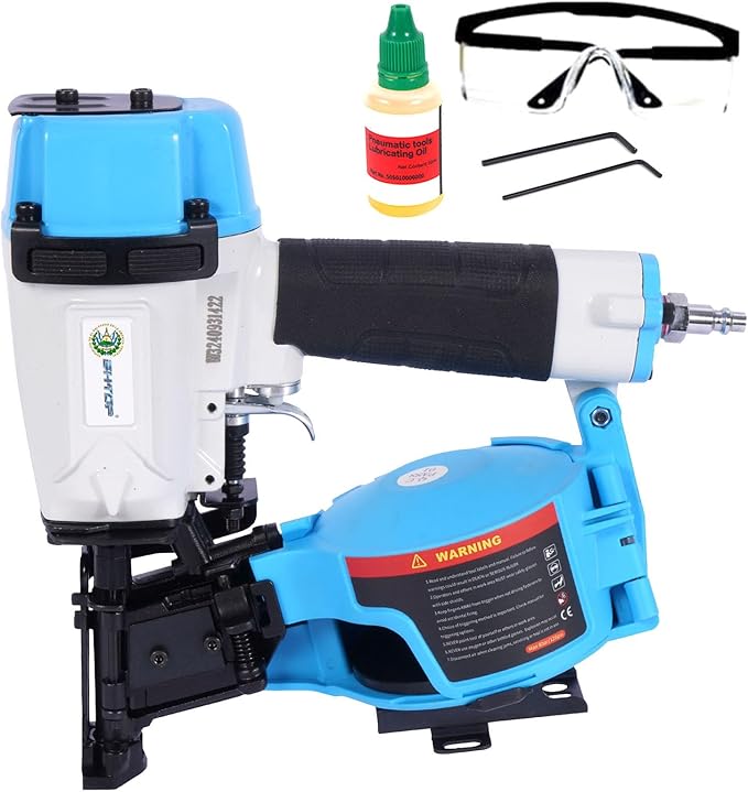 BHTOP Salvador CN45N Roofing Nailer, 15 Degree Roofing Nail Gun, 3/4-Inch to 1-3/4-Inch Coil Nails, 120-pcs Load Capacity Coil Nailer