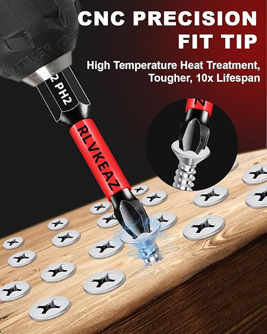 10-Pack Phillips Bits #1#2#3 Impact Magnetic, 2 Inch Phillips Head Drill & Screwdriver Bits Set, Premium S2 Steel, 1/4" Hex-Shank, (PH1/PH2/PH3) for Power Drill, Professional & DIY