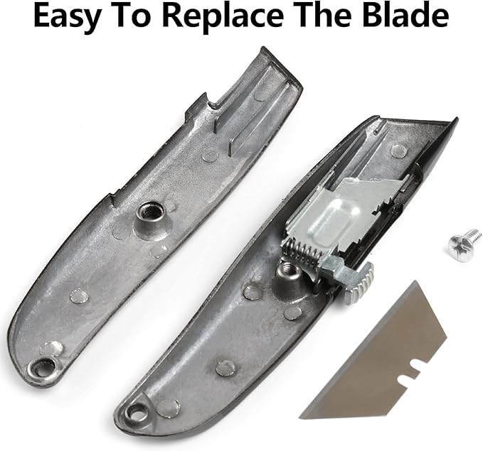 DIYSELF 2Pack Utility Knife Box Cutter Retractable Blade Heavy Duty PVC Pipe Cutter(Black)