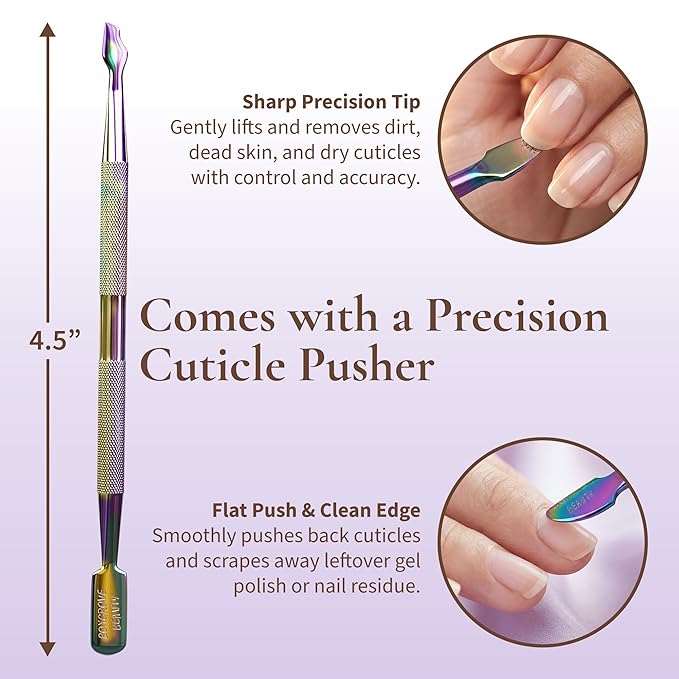 Professional Cuticle Cutter & Pusher Trimmer Manicure Tools with Double Spring ??Perfect Nail Care Tool for Manicure & Pedicure Beauty at Home/Spa/Saloon