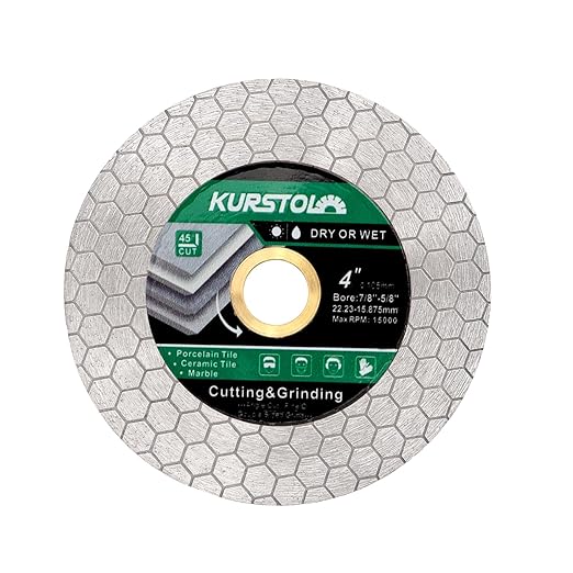 Tile Diamond Saw Blade - 4"/105mm Dual-Purpose Diamond Cutting Disc,Angel Grinder Blade Arbor 7/8"-5/8" for Cutting and Grinding Ceramic Tiles,Porcelain,Granite,Marble