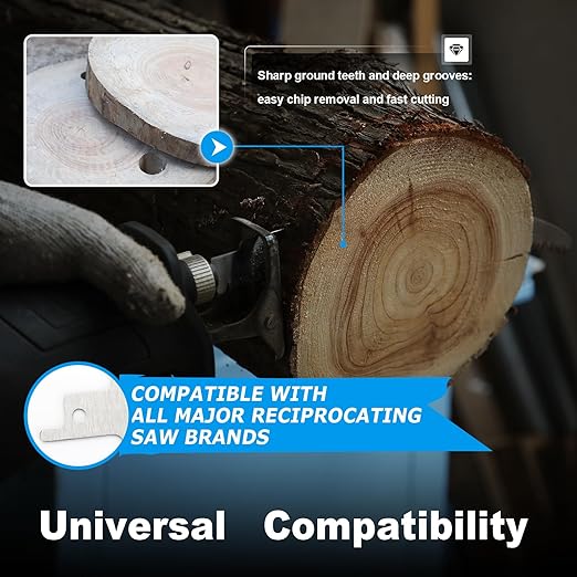 12 inch Wood Pruning Saw Blades, 5 Pcs Japanese Teeth Reciprocating Saw Blade 5TPI for Tree Trimming, Wood Cutting with Storage Box
