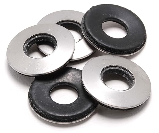 Bolt Dropper 3/8" x 7/8" Stainless Steel EPDM Bonded Sealing Washers (50 Pack), 1" OD Neoprene Backed Corrosion Resistant Load Distribution Water Tight Seal by Bolt Dropper