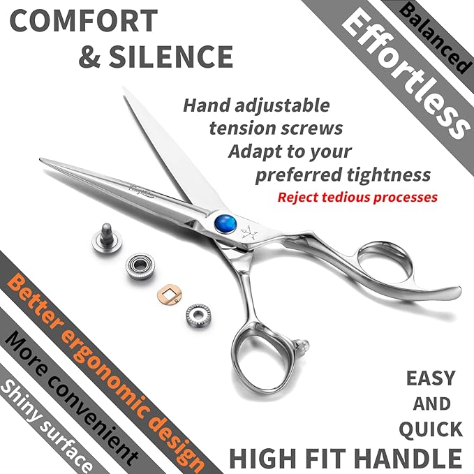 High-end Professional Extremely Very Sharp Barber Hair Cutting Scissors Hairdresser Shears For Hair 6.6 Inch Haircut Scissor Made Of Dynamic Stainless Steel For Hairdressing Salon Home Use