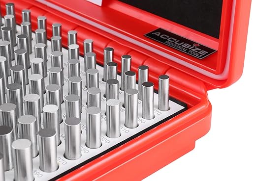 Accusize Industrial Tools 0.251''-0.500'', 250 Pc/Set Steel Plug Pin Gage Set, Minus, Class Zz, M2(-)