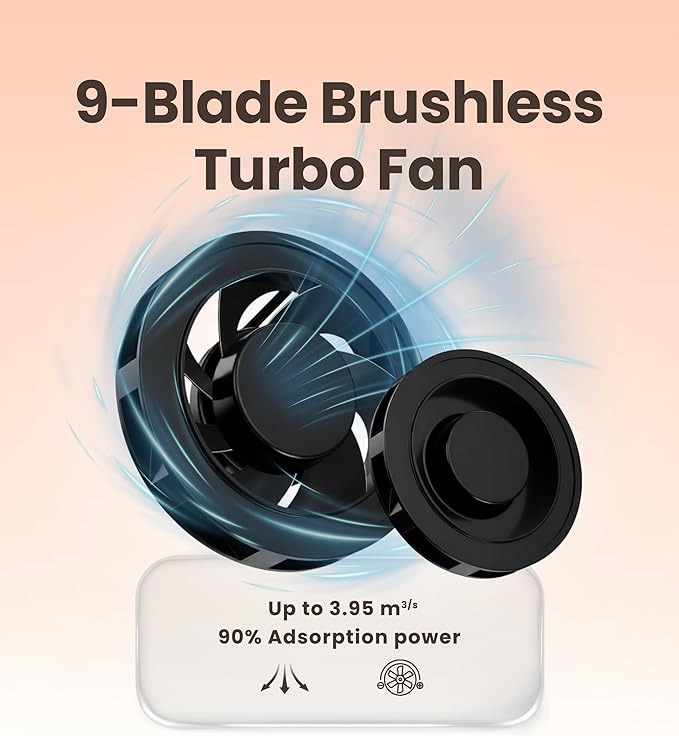 Nail Dust Collector, Rechargeable & Cordless 3800 RPM Low Noise Nail Vacuum Fan with LED Display, Adjustable Speed, Reusable Filter, 30 Pcs Paper, for Acrylic Nails, Salon & Home Use, Blue