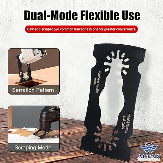 Oscillating Multi-Tool Blade & Scraper for Wood, Plastic, PVC, Soft Metal, Drywall & Paint, Glue, Tile Adhesive, Caulk Removal. Universal Fit Multi-Tool Blades(3PCS)