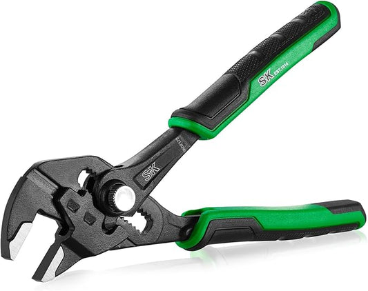 SK 6-Inch Pliers Wrench, Premium CR-V Construction, Smooth Parallel Jaws with Comfortable Grips