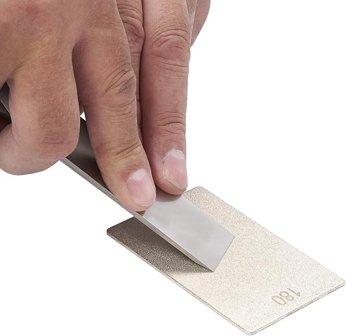 Trend Enterprises Trend 3-Inch Double-Sided Diamond Sharpening Stone, 180 & 300 Grit, Credit Card Sized Honing Stone with Storage Wallet, DWS/CC/CX