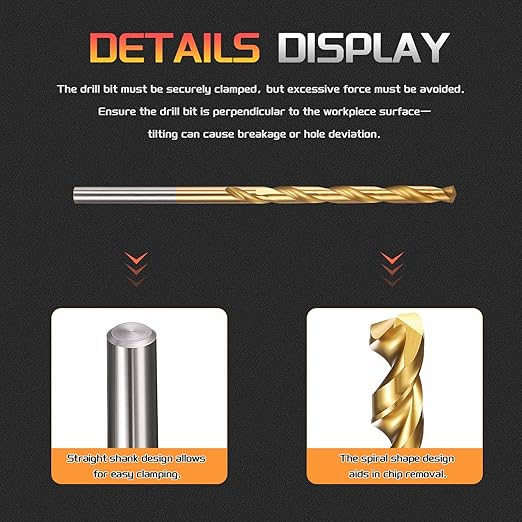Drill Bit, 11/64" Cutting Diameter, 4341 HSS Jobber Bits TiN Coated 135° Cutting Angle - (Applications: for Drilling Soft Metal Plastic Wood), 10-Pieces