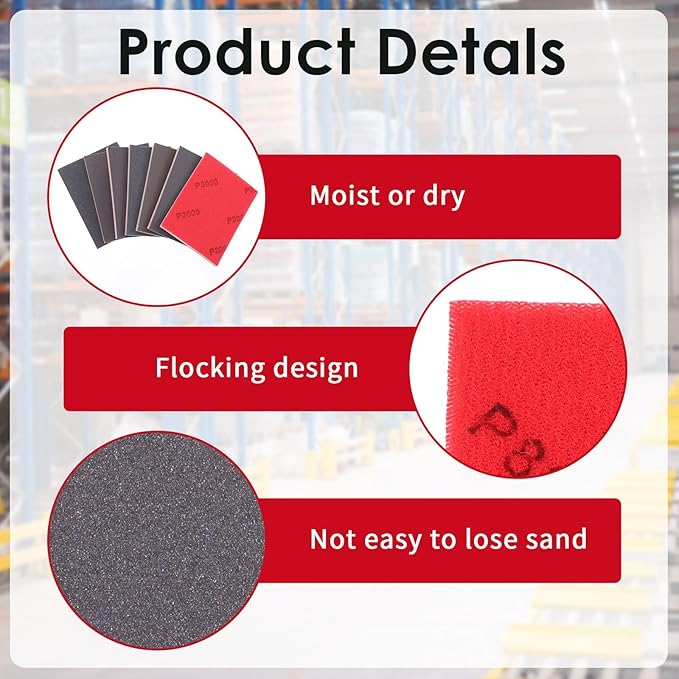 84 Pcs 320-3000 Grit Sanding Sponge, Ultra Fine Sanding Sponges Pads, Soft Foam Shine Block Wet Dry Polish Pads, Ultra Fine Grit Sandpaper for Model Drywall Metal Wood Furniture Polishing