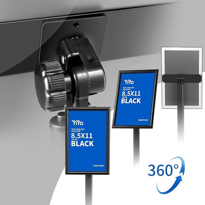 YIYO Sign Stand Poster Stand竊똞djustable heavy duty pedestal Sign Holder Floor Stand竊똞luminium frame floor standing for display 8.5*11 inch竊똁lack (8.5*11 Black)