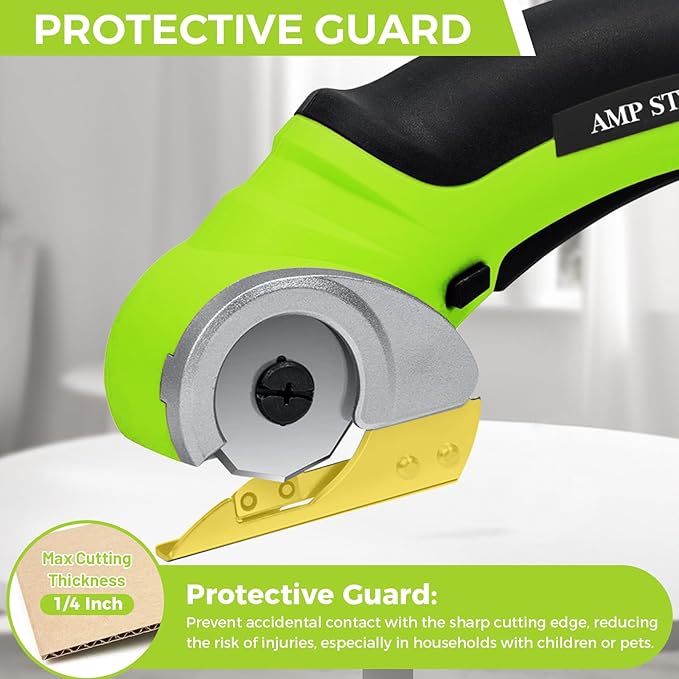 Cordless Electric Fabric Scissors, Power Rotary Cutter,Cardboard Box Heavy Duty Scissor, Rechargeable Sewing Shears (With 2 Blades)