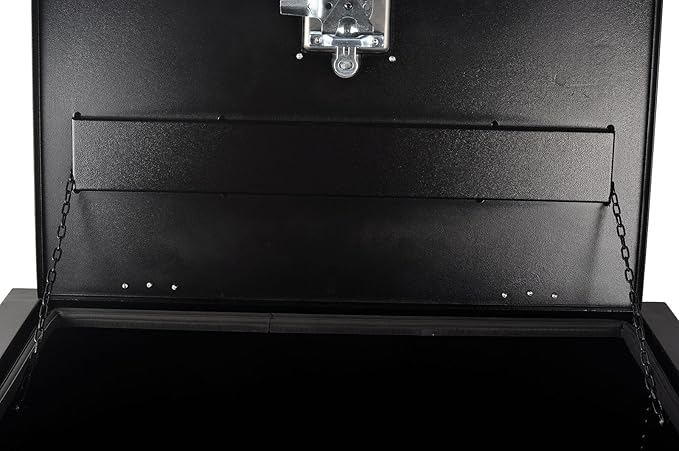 30 Inch Steel Tool Box with T-Handle Latch, Underbody Storage Truck Bed Organizer Toolbox for Trailer Pickup RV, Job Tool Chest, 30 X 18 X 18 Inch, Black