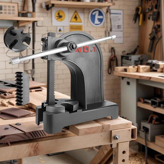 Heavy Duty 1 Ton Arbor Press, Manual Arbor Press, 8.5" Maximum Height, Cast Iron Desktop Press for Bending, Stamping, Forming, Stretching (1 Ton Black)