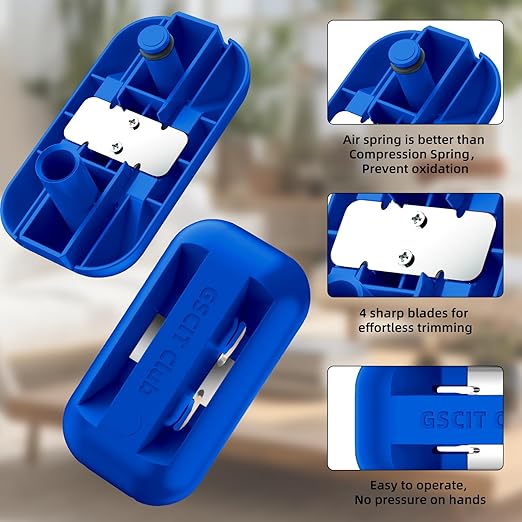 GSCIT Club Edge Banding Trimmer, Tungsten Carbide Blades Hand Planer Edging Bander for Burrs Edge Trim Planer Wood Scraper Edge Banding Tools Cutter PVC ABS Melamine (Blue)