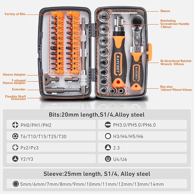 Ratcheting Screwdriver Set: KeenWise 38-in-1 Ratchet Screwdriver Tools Versatile Magnetic Tools for Mechanics and DIY Enthusiasts (2880B)