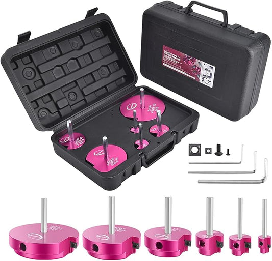 6 Pcs PVC Pipe Reamer Kit, PVC Fitting Saver Socket Saver Plumbing Tool with 3/4", 1", 1-1/2", 2", 3" and 4" Head, Plastic Pipe Fitting Reamer for SCH40 CPVC ABS, Fits Standard 1/2" Drill