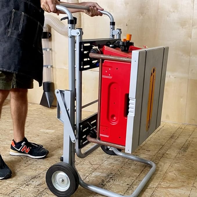 POWERTEC Table Saw Stand with Wheels, Portable Stand w/ 330Lbs Load Capacity, Foldable Design for Easy Storage in Garage, Compatible with Dewalt Table Saw (MT4009)
