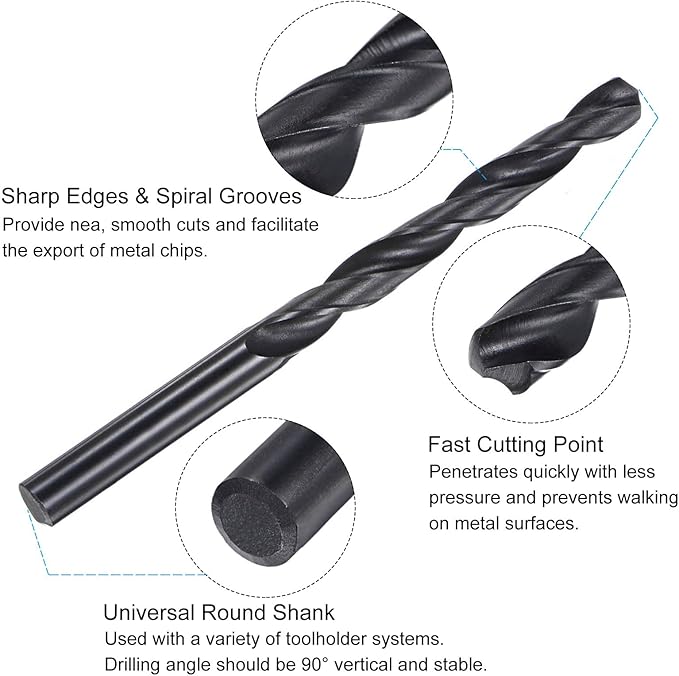 uxcell Metric Tap and Drill Bit Set, M10 x 1.25 Thread Tap & 8.8mm Black Oxide Twist Drill Bit, Straight Flute Tap Tapping Threading Repair Tool Kit