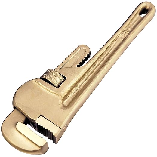 CS Unitec | Non-Sparking Pipe Wrench | American Type | 24 in. | Max Dia. 3 in. | TUV Certified | Aluminum Bronze | Non-Magnetic | Corrosion Resistant | EX502-24A