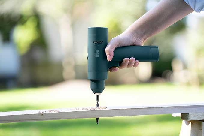 TINKR Cordless Brushless Drill 12V ??Dual Speed 30 Torque Settings, LED Display & Type-C Charging, 2000mAh Li-Ion Battery, Compact Power Drill with Soft Grip & Carry Bag (Green)