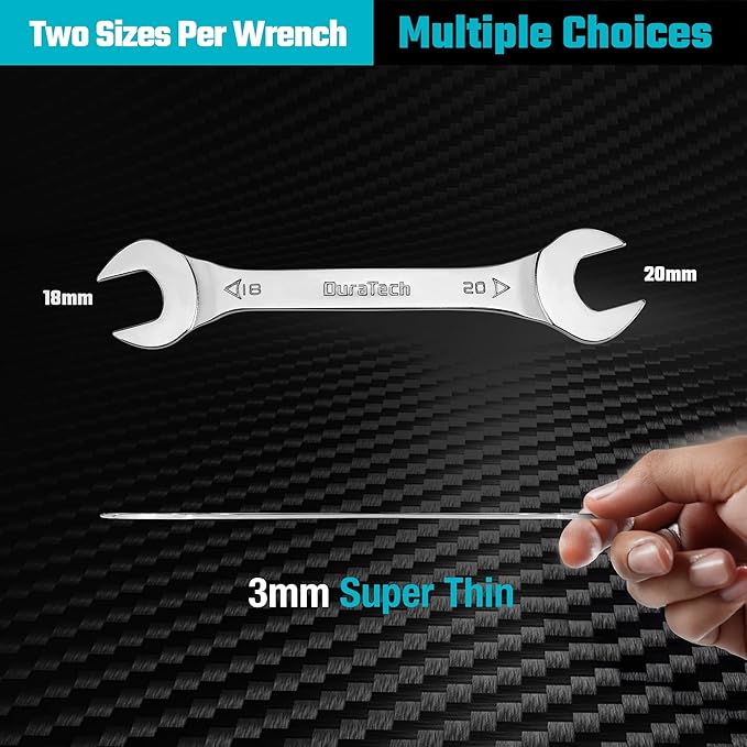 DURATECH 18 mm x 20 mm Super-Thin Open End Wrench, Metric