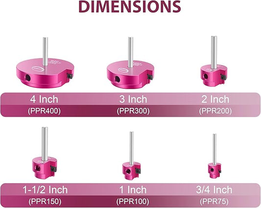 6 Pcs PVC Pipe Reamer Kit, PVC Fitting Saver Socket Saver Plumbing Tool with 3/4", 1", 1-1/2", 2", 3" and 4" Head, Plastic Pipe Fitting Reamer for SCH40 CPVC ABS, Fits Standard 1/2" Drill
