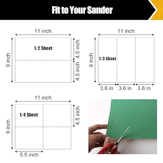 60 PCS Sandpaper, Sandpaper Assortment Sandpaper for Wood Metal Automative Furniture Hand Sander Paper 60/80/120/150/220/320 Grit Sandpaper Sheet Sanding Paper Cut for Use 9" x 11"