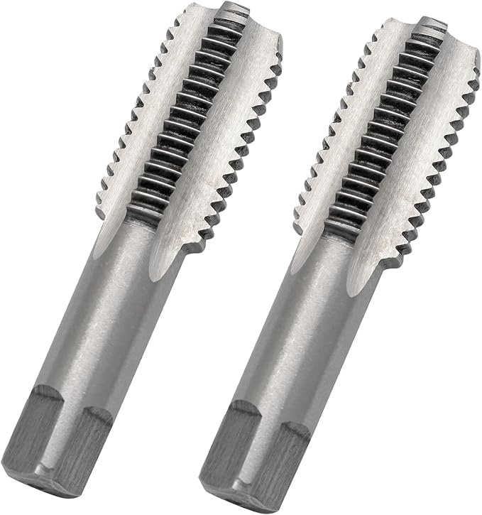 Qjaiune 2pcs M20x2.5 Tap, M20 Metric Thread Right Hand Tapping Tool, HSS Thread Milling Taps (M20 x 2.5, 1 Pair)
