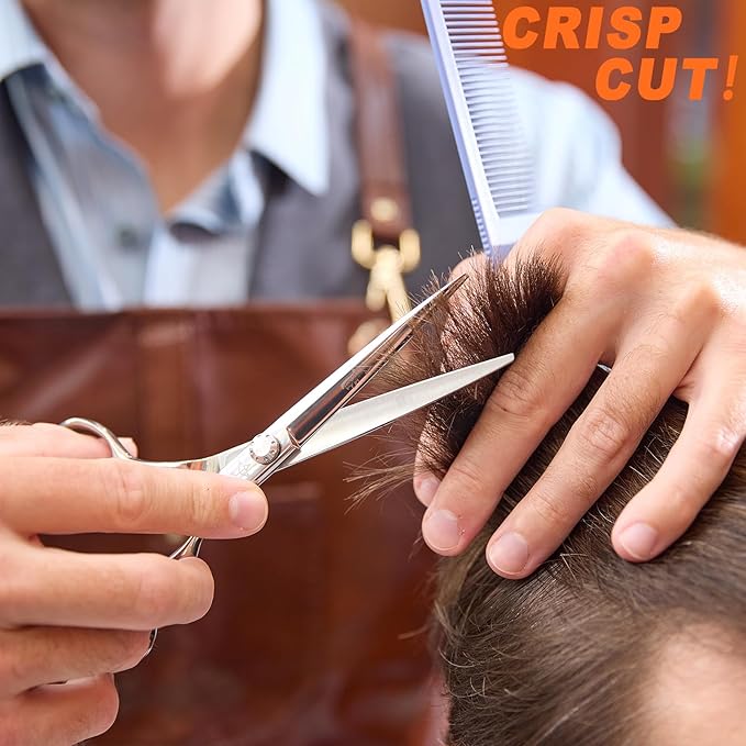 High-end Professional Extremely Very Sharp Barber Hair Cutting Scissors Hairdresser Shears For Hair 5.5 Inch Haircut Scissor Made Of Stainless Steel Alloy For Hairdressing Salon and Home Use