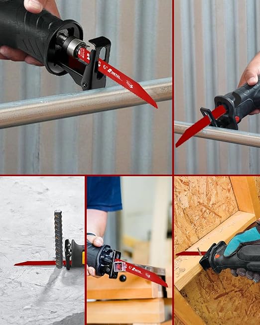 25 Pack 6 inch 14/18 TPI Bi-Metal Auto Dismantling Sawzall Blade for Metal, 6??18-TPI Reciprocating Saw Blades Replace Milwaukee and Diablo sawzall Blade
