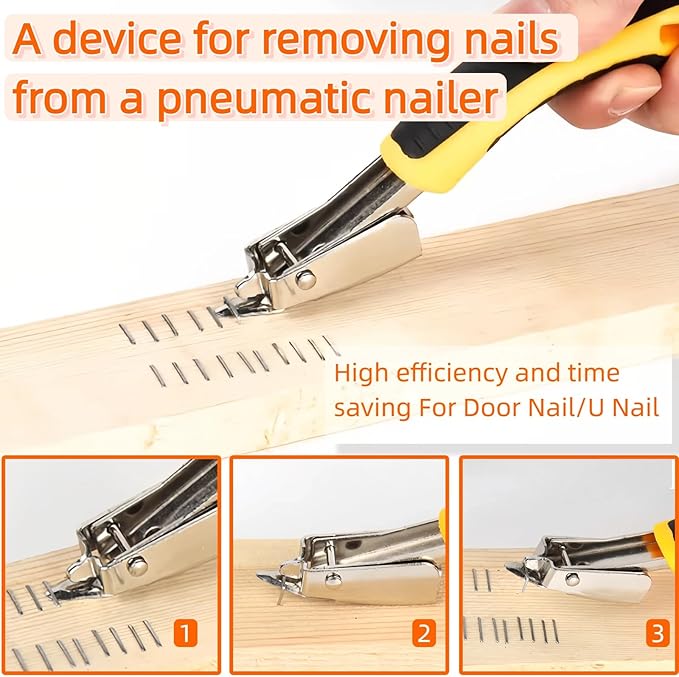 4 Pcs Staple and Nail Puller Tool Kit Set - Professional Upholstery Staple Remover, Tack Lifter, Nail Puller Pliers & Fastener Remover for Wood, Furniture, Flooring, Walls, Cars & Photo Frames