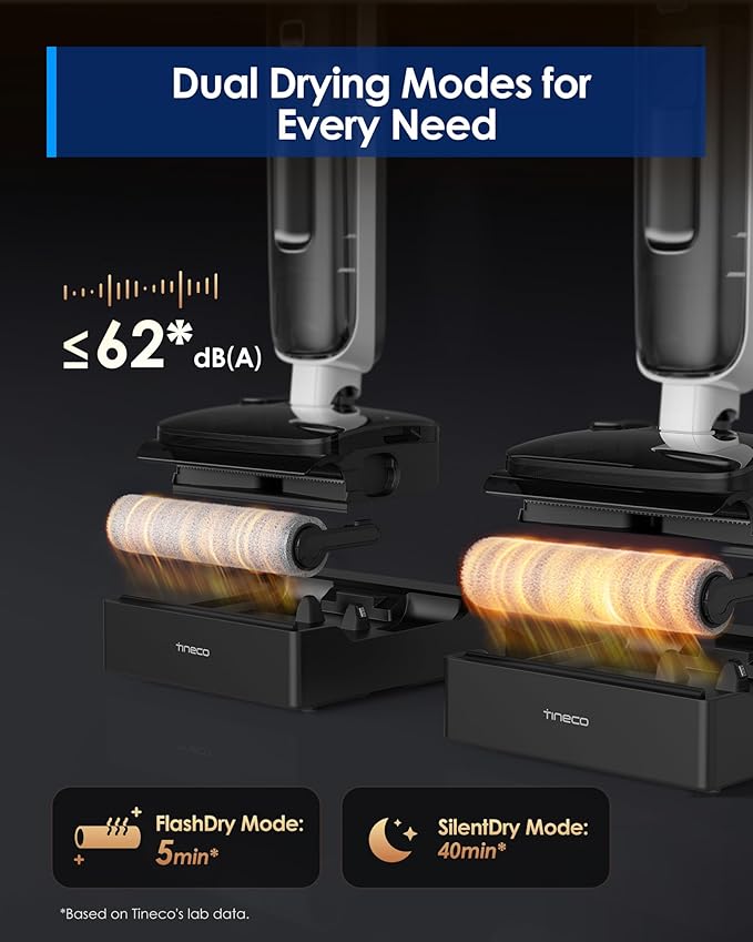 Tineco Floor ONE S6 Master Wet Dry Vacuum Cleaner, 20kPa Suction Vacuum Mop with Dual-Edge Cleaning, 45 Min Runtime (Quite Mode), 185째F Flashdry, 4inch Ultra-Slim