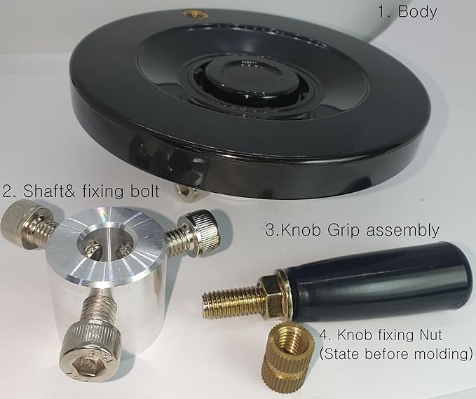 The Ultimate Handwheel | 0.5" or Less Shaft - Out Dia 5" | 2-Type Set Screw and Revolving Knob Handle Included Can be Used Immediately Without Any Pre-Processing Before Use. [Made in Korea]