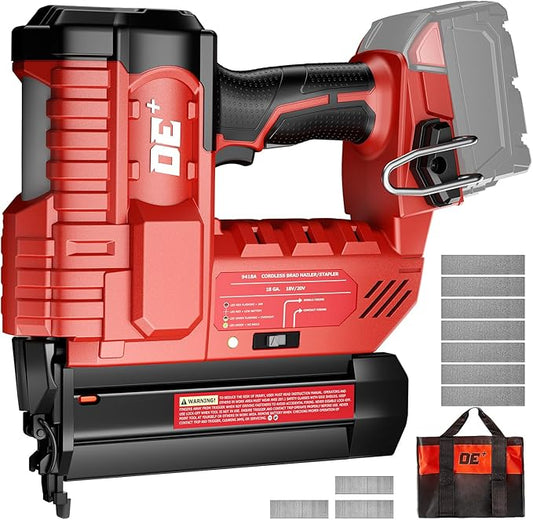 DeForce 18GA Cordless Brad Nailer, 2" Nail Gun for for Milwaukee 18V Battery(No Battery), 2 IN 1 Electric Stapler, 2026 Upgraded Tool-Free Jam Release, 2 Firing Mode, Adjustable Depth, 1000pcs Nails