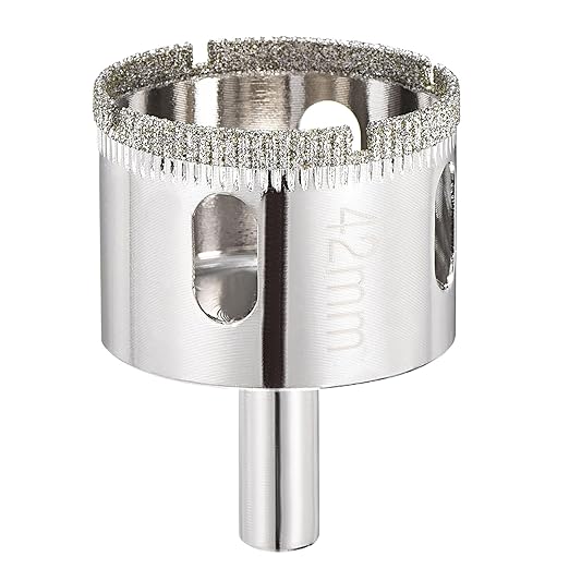 PATIKIL 1-21/32" (42mm) Diamond Hole Saw, Glass Diamond Hole Cutters Hollow Core Drill Bits for Fiberglass, Tile, Porcelain, Ceramic