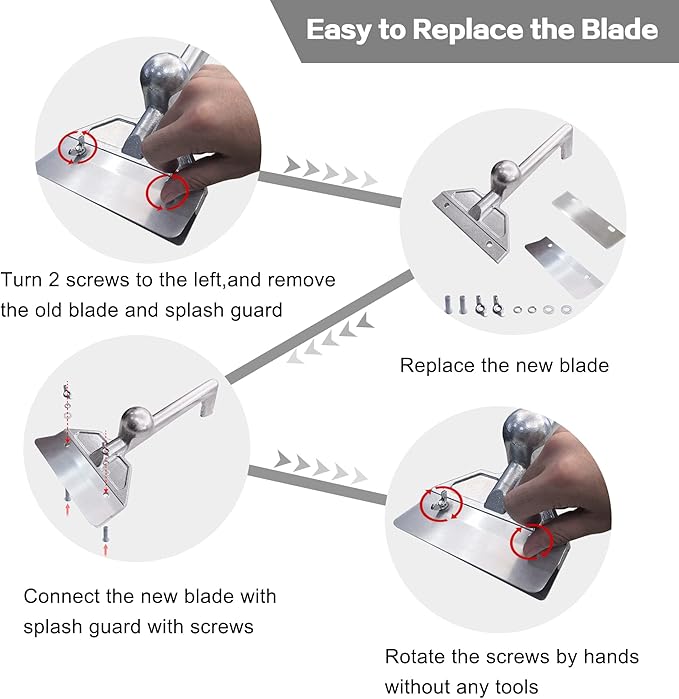 4 Pcs Grill Scraper Edge Sharper Blade Replacement, Stainless Steel Outdoor Barbecue Cleaning Tools, Heavy Duty Accessories for BBQ