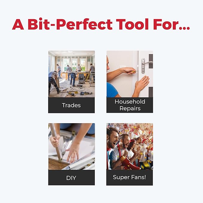 MEGAPRO짰 NHL짰 Team Edition Multi-bit Screwdriver | Officially Licensed NHL짰 Gear | Durable, Ergonomic, Pro-Grade Screwdriver (Detroit Red Wings짰)