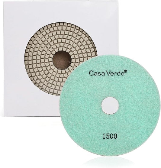 Casaverde 7Step 7 Inch Diamond Polishing Pads Grit 1500 Dry/Wet for Granite Marble Quartz Stone Countertop Polish