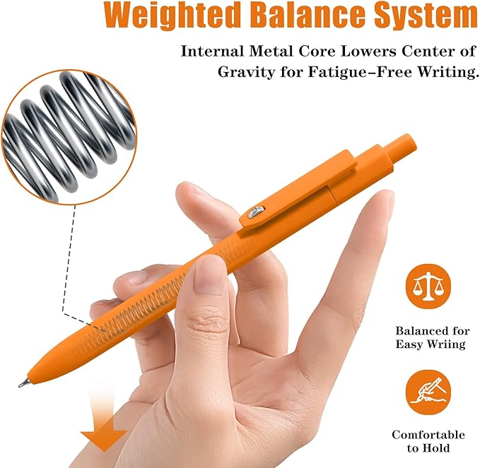 Vitoler Pens,0.5 mm Black Gel Pens,8pcs Quick Dry Smooth Writing Pen,Fine Point Pen for Journaling Bible School Office Supplies,Stocking Stuffers Pretty Pens for Women/Nurses