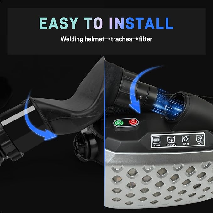 GOL-SIV Optical Grade 1111 External - Adjustment Automatic Dimming Welding Helmet with Filter - Type Air Purifying and Air Supplying Electric Respirator - High Precision Filtration for Welding Safety