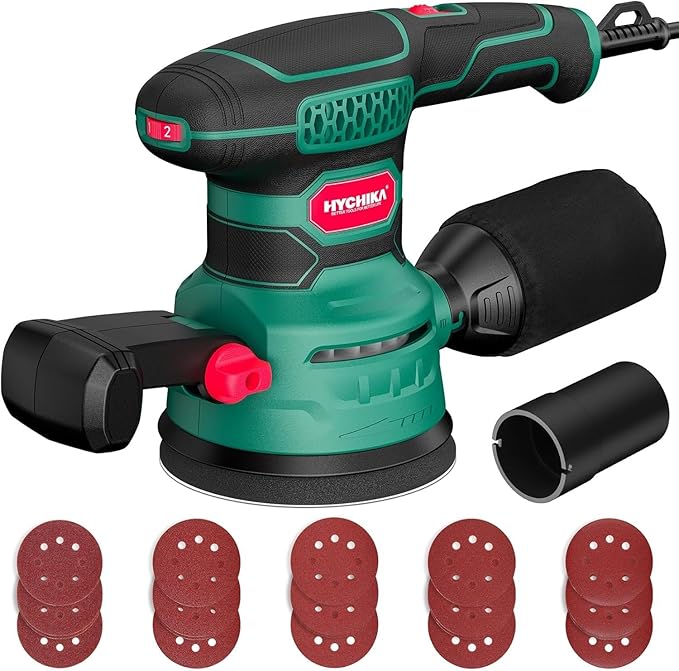 HYCHIKA Heat Gun,Orbital Sander 3.8Amp 450W,6.2A Mini Circular Saw,Reciprocating Saw,180W Rotary Tool,50W LED Work Light,6-Tool Power Tool Combo Kit