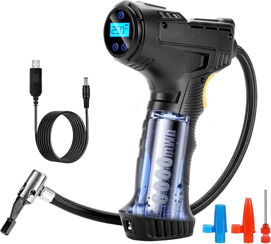 150PSI Portable Air Compressor for Car Tires ??Digital Tire Inflator with LED Flashlight, 12V Auto Pump for Cars, Motorcycles, Bikes, and Sports Balls