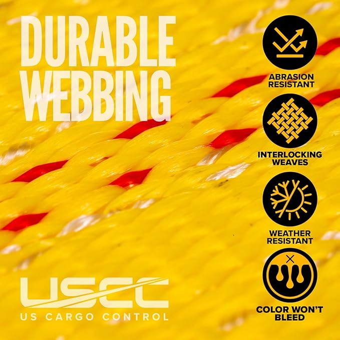 US Cargo Control Wire Hook Ratchet Straps 2 Inch x 30 Foot (2-Pack), 10,000 LBS Break Strength, Ratchet Straps Heavy Duty with Double J Hooks, Cargo Tie Downs for Flatbed Trailers and Trucks