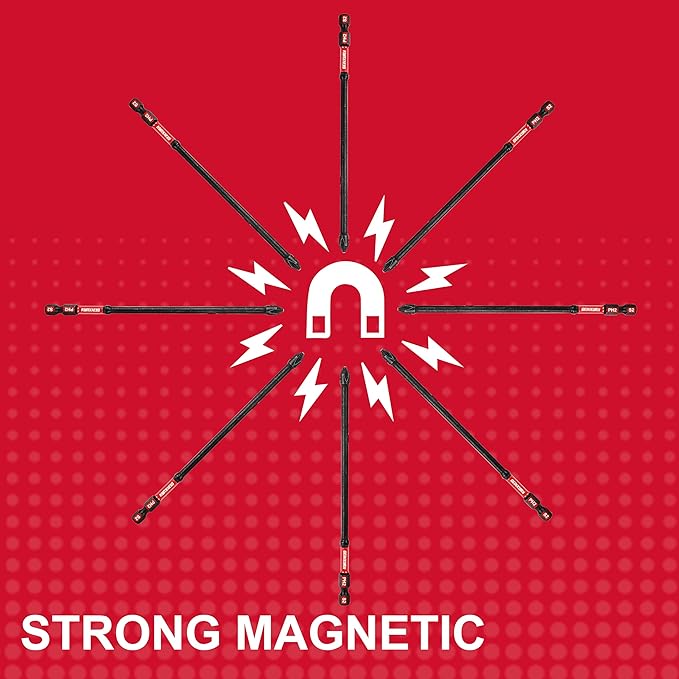 Impact Tough #2 Phillips 6 in. D2 Steel Long Extension Insert Driver Bits,6Pack 1/4 Inch Hex Shank Long Cross Magnetic PH2 Screwdriver Bits Set