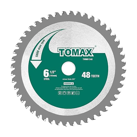 TOMAX 6-1/2-Inch 48 Tooth Industrial Level Steel and Ferrous Metal Saw Blade with 5/8-Inch Arbor