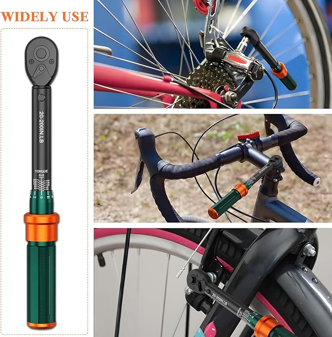 1/4-Inch Drive Click Torque Wrench, 20-200 In.Lb, 72-Tooth Dual-Direction Adjustable Small Inch Pound Torque Wrench, 짹3% High Precision for Bicycle, Small Equipment Repair