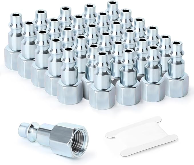GASHER 1/4-Inch NPT Female Industrial Air Plug, Pneumatic Plugs 300PSI (30-Pack)