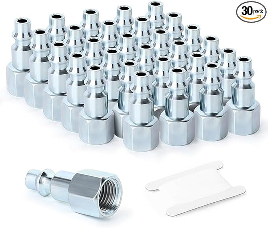GASHER 1/4-Inch NPT Female Industrial Air Plug, Pneumatic Plugs 300PSI (30-Pack)